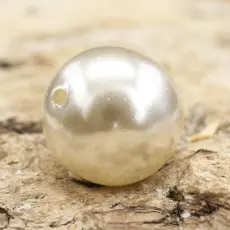 Vaxad glaspärla 8 mm, Silvervit (20st)