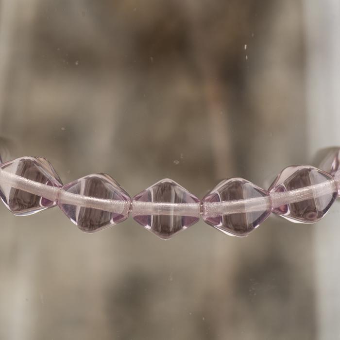 Glaspärla Oktaeder 5x6 mm, Lila (30st)