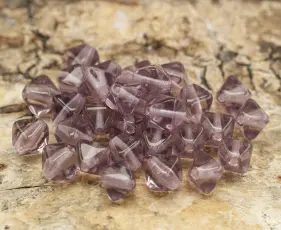 Glaspärla Oktaeder 5x6 mm, Lila (30st)