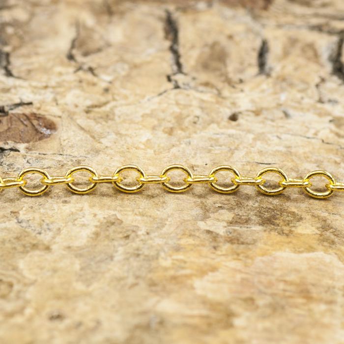 Ringkedja 1,5x2 mm, Guldfärg (meter)