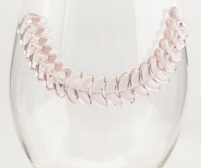 Glaspärla Båge 13,5x6 mm, Rosa (10st)