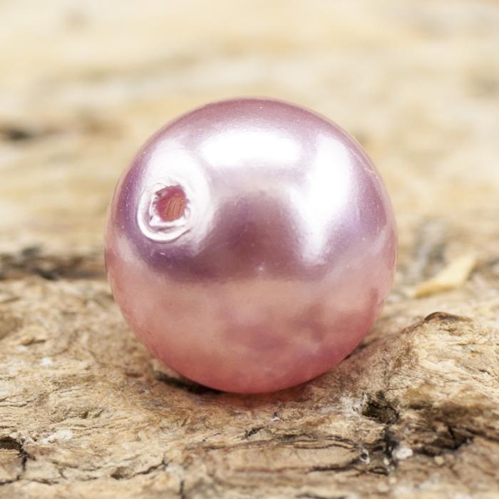 Vaxad glaspärla 8 mm, Rosalila (20st)