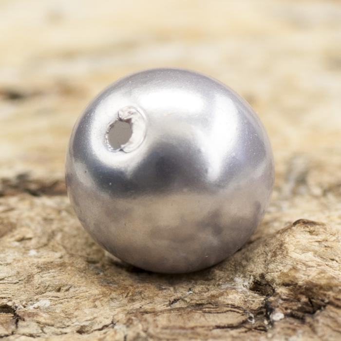 Vaxad glaspärla 8 mm, Duvblå (20st)