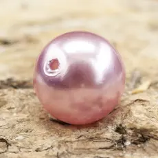 Vaxad glaspärla 8 mm, Rosalila (20st)