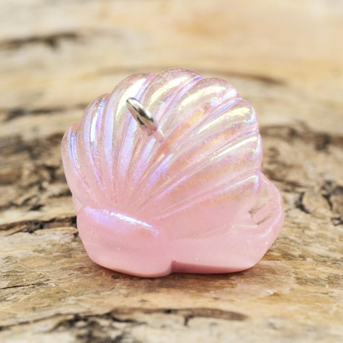 Berlock Pärla i snäckskal 23x21 mm, Rosa AB (st)