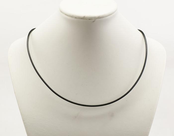 Halsband vaxad bomullstråd 46 cm, Svart (st)