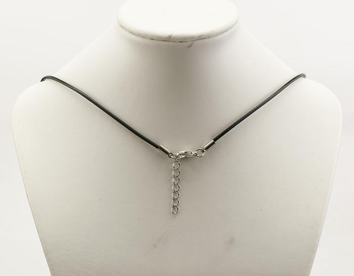 Halsband vaxad bomullstråd 46 cm, Svart (st)