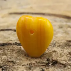 Glaspärla Hjärta 11x12 mm, Orange/Gul (10st)