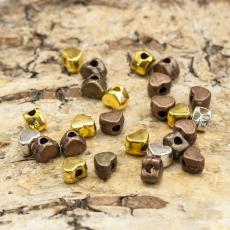 Mellandel litet hjärta 3x4 mm, Metallmix (25st)
