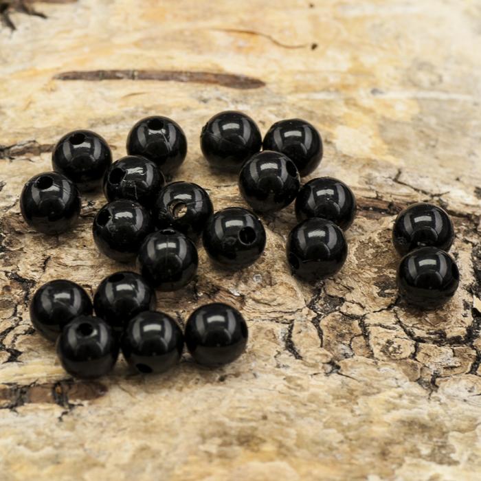 Rund akrylpärla 6 mm, Svart (50st)