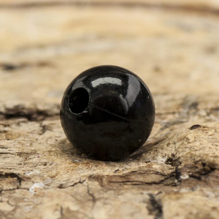Rund akrylpärla 6 mm, Svart (50st)