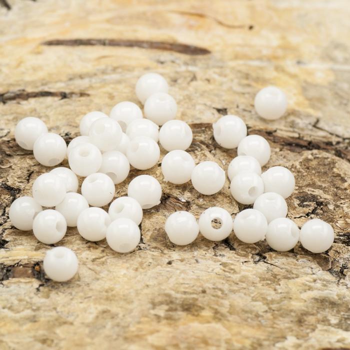 Rund akrylpärla 4 mm, Vit (100st)