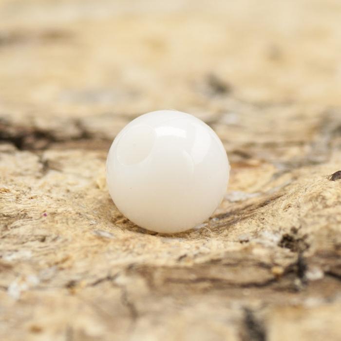 Rund akrylpärla 4 mm, Vit (100st)