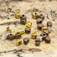 Mellandel litet hjärta 3x4 mm, Metallmix (25st)