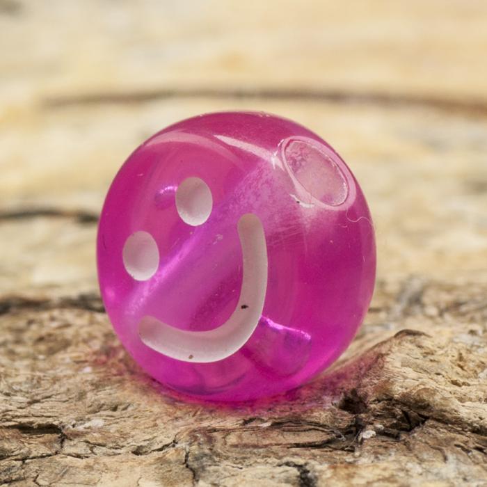 Akrylpärla Smiley 10 mm, Färgmix (25st)