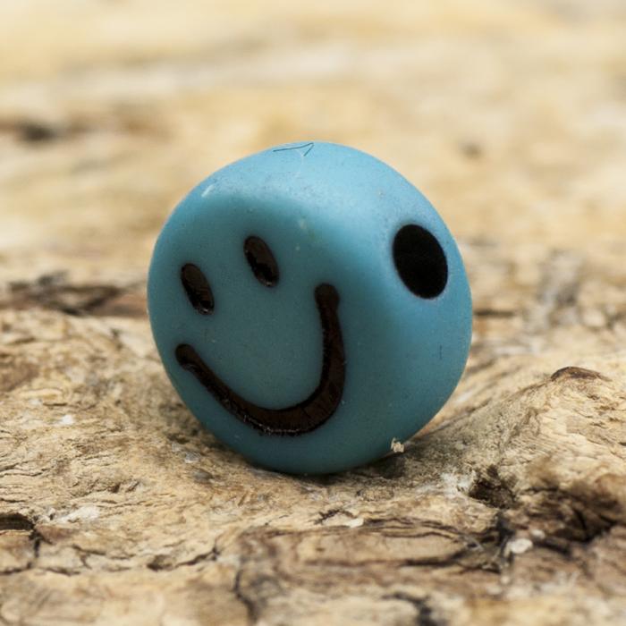 Akrylpärla Smiley 7 mm, Färgmix (25st)