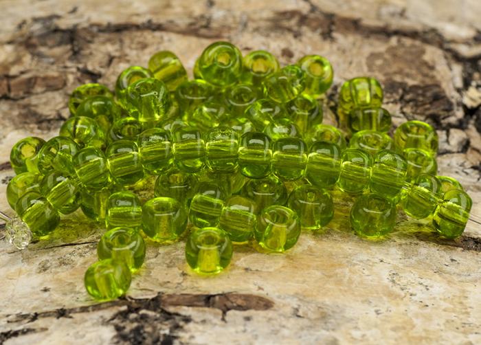 Seed Beads transparent 5 mm, Lime (20g)