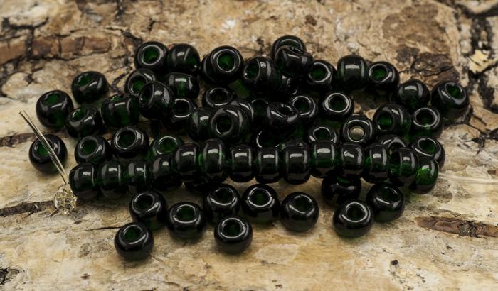 Seed Beads transparent 5 mm, Mörkgrön (20g)