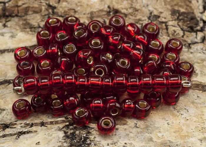 Seed Beads silverlined 5 mm, Röd (20g)