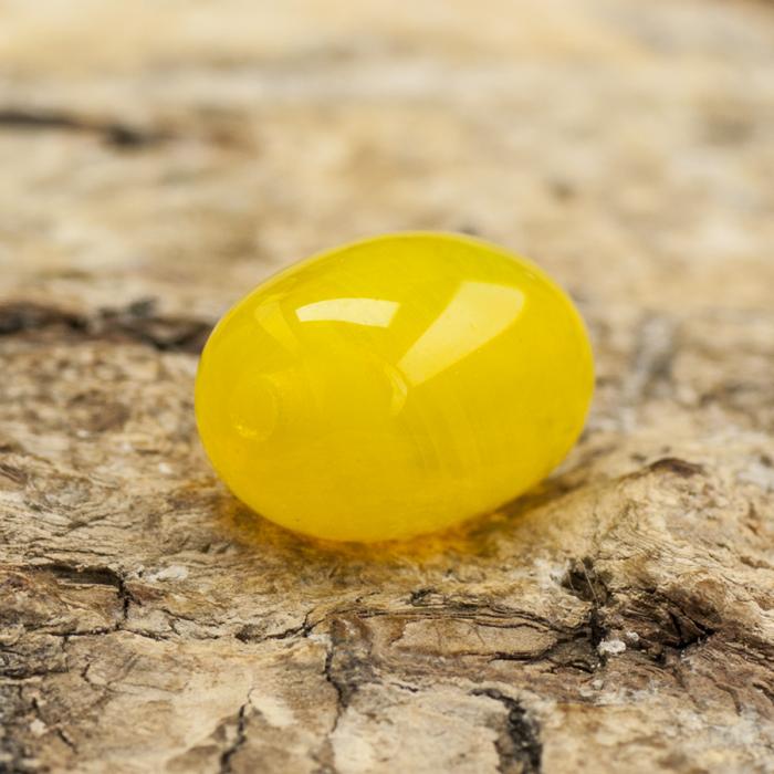 Oval glaspärla 6x9 mm, Gul (20st)