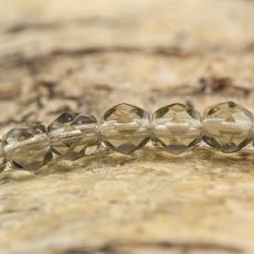 Glaspärla facetterad 4,5x5 mm, Grå (25st)