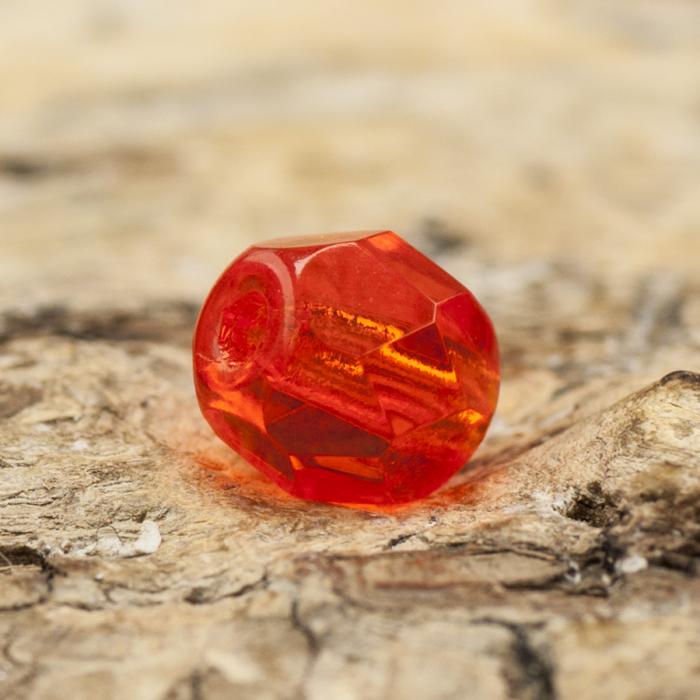 Glaspärla facetterad 4,5x5 mm, Orange (25st)