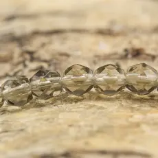 Glaspärla facetterad 4,5x5 mm, Grå (25st)