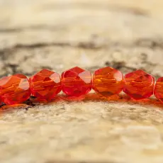 Glaspärla facetterad 4,5x5 mm, Orange (25st)