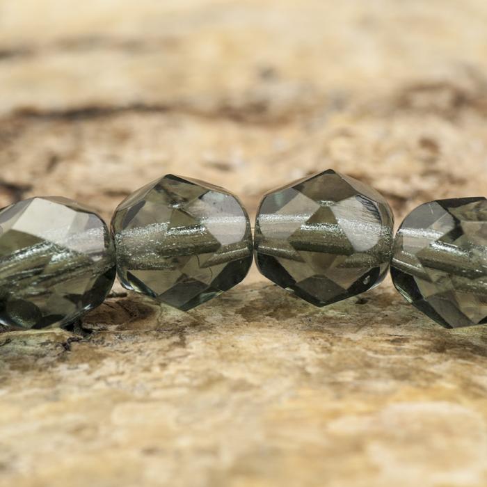 Glaspärla facetterad kula 7 mm, Mörkblå (15st)