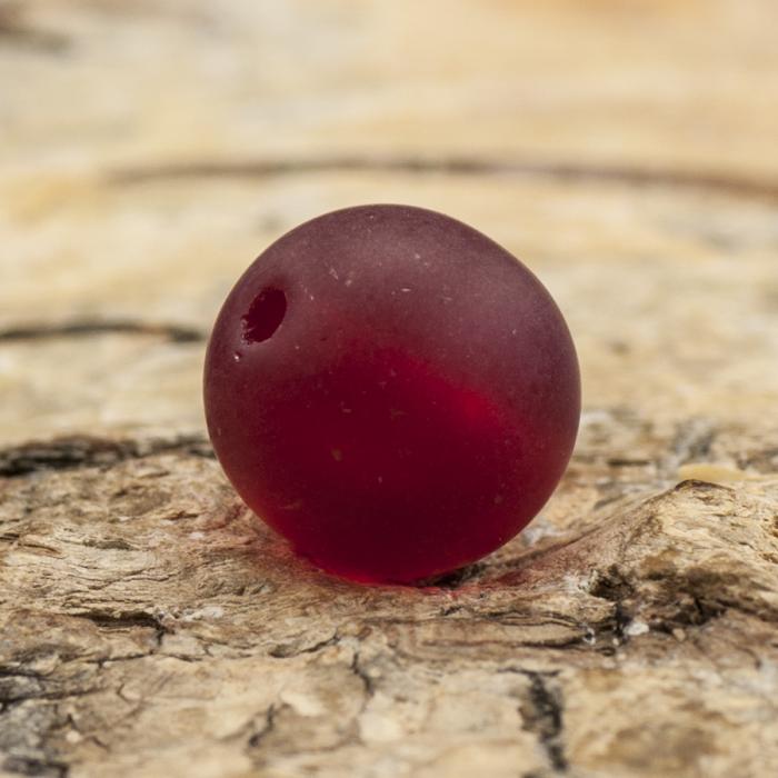 Frostad glaspärla 8 mm, Röd (20st)