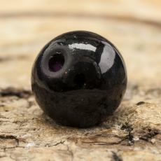 Lackad glaspärla 8 mm, Svart (20st)