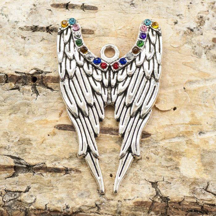 Hänge Änglavingar 24x39 mm, Antiksilver (st)