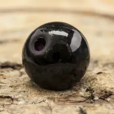 Lackad glaspärla 8 mm, Svart (20st)