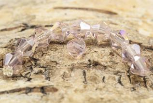 Glaspärla bicone 6 mm, Rosa AB (20st)
