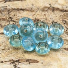 Glaspärla Pastill 10 mm, Turkos (10st)