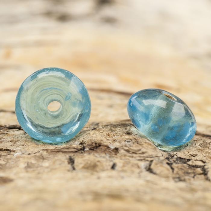 Glaspärla Pastill 10 mm, Turkos (10st)