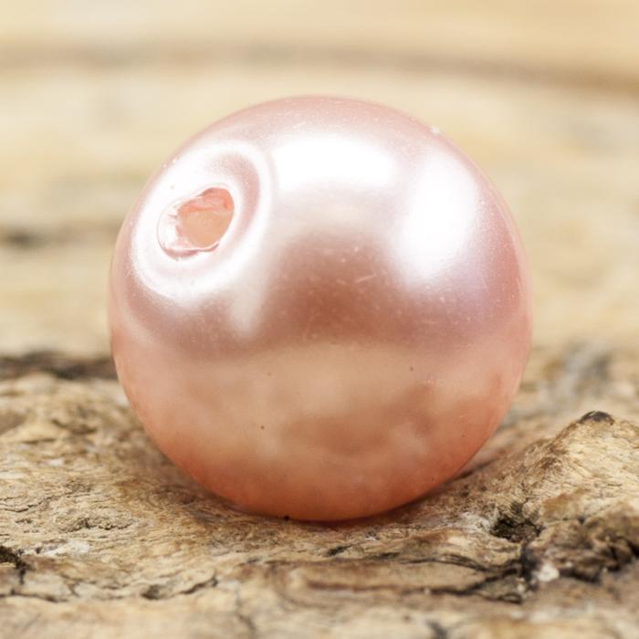 Vaxad glaspärla 8 mm, Rosa (20st)