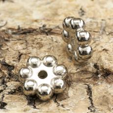 Mellandel Blomma 9 mm, Silverfärg (10st)
