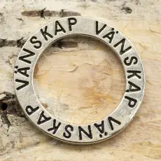 Budskapsring "VÄNSKAP" 23 mm, Antiksilver (st)