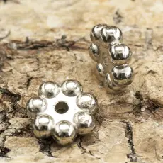 Mellandel Blomma 9 mm, Silverfärg (10st)