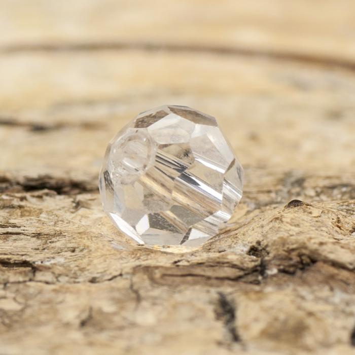 Glaspärla facetterad kula 6 mm, Klar (20st)