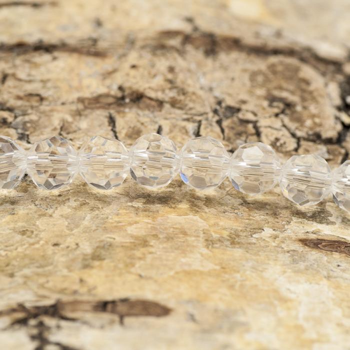 Glaspärla facetterad kula 6 mm, Klar (20st)