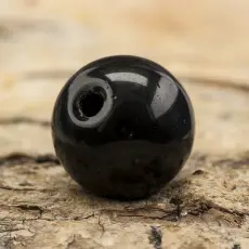 Vaxad glaspärla 10 mm, Svart (10st)