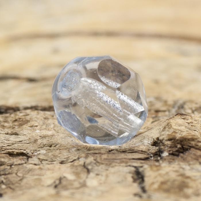 Glaspärla facetterad kula 7 mm, Isblå (15st)