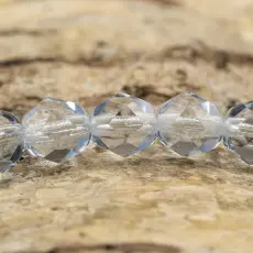 Glaspärla facetterad kula 7 mm, Isblå (15st)