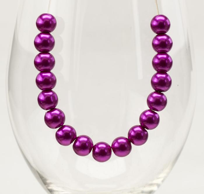 Vaxad glaspärla 8 mm, Rosa kamelia (20st)