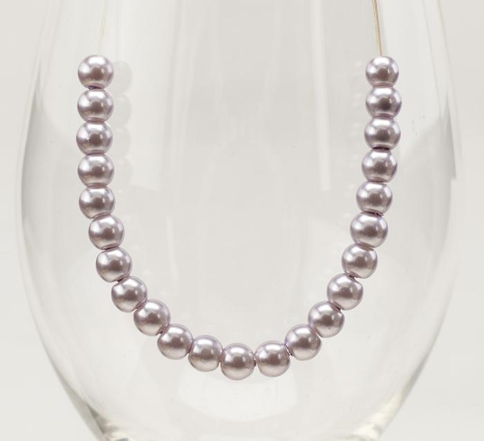 Vaxad glaspärla 6 mm, Lavendel (40st)