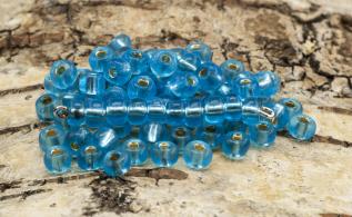 Seed Beads silverlined 5 mm, Turkos (20g)
