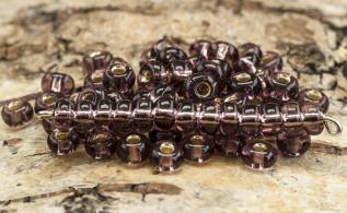 Seed Beads silverlined 5 mm, Mörklila (20g)