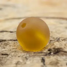 Frostad glaspärla 8 mm, Bärnsten (20st)